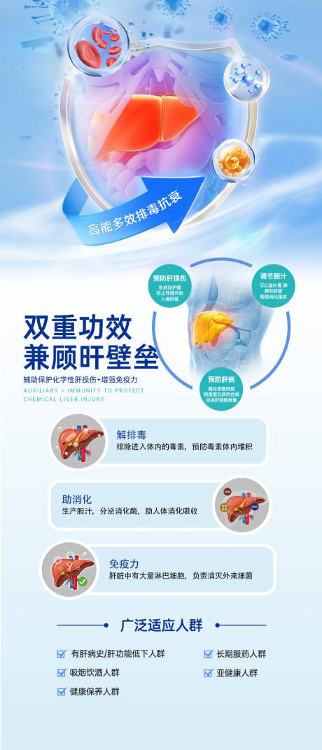 肝脏免疫力健康展架易拉宝