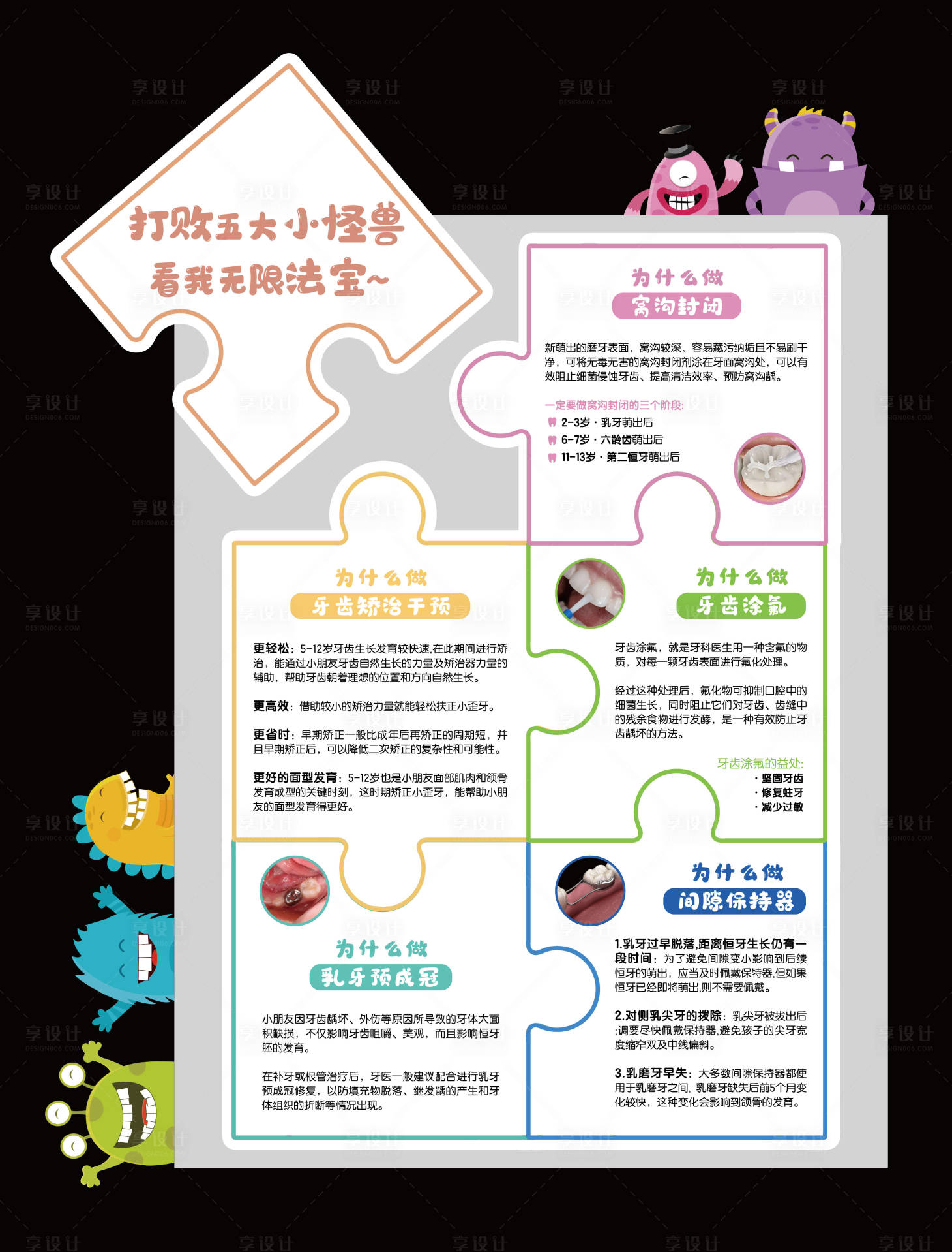 源文件下載【享設(shè)計】搜索編號：35410032324738252【兒童口腔科普毛氈墻文化墻軟裝】