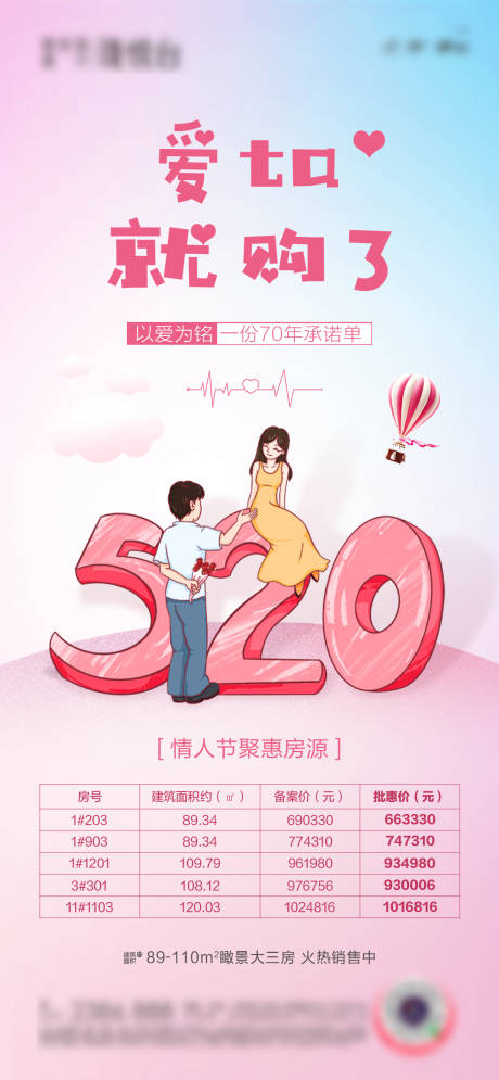 源文件下载【享设计】搜索编号：99170032631051909【情人节房源单图】