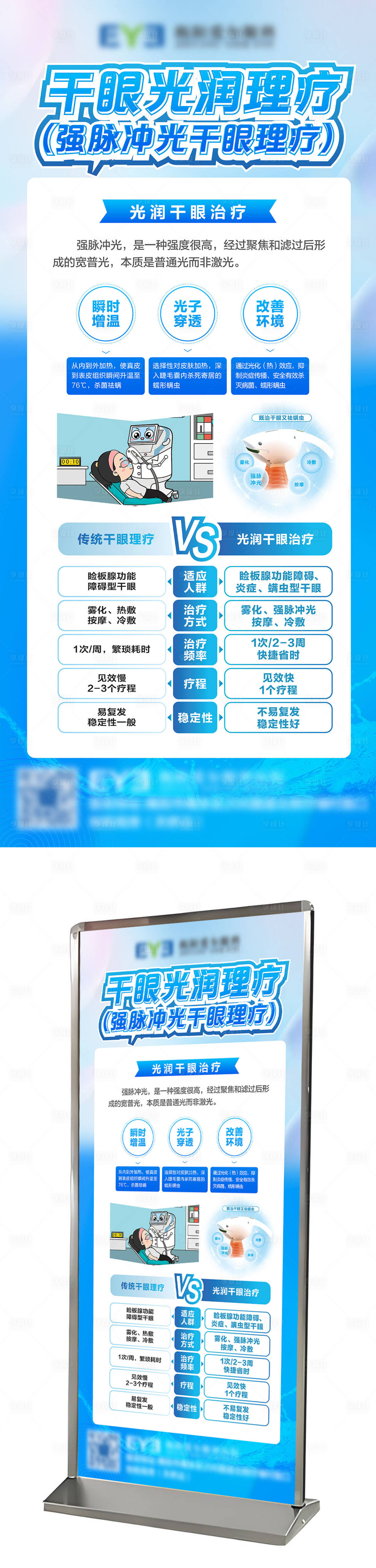 源文件下载【享设计】搜索编号：86480032629105023【眼科医院科普门型展架海报】