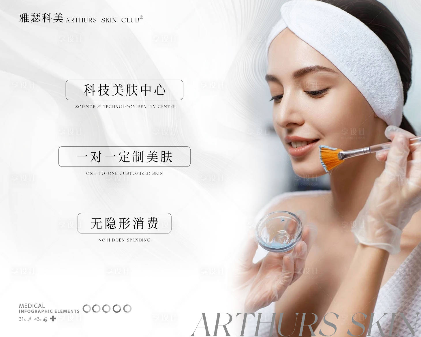 源文件下载【享设计】搜索编号：17250032291306375【医美美业灯箱海报展板】