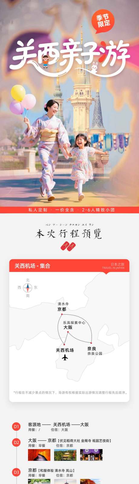 日本关西亲子旅游详情长图