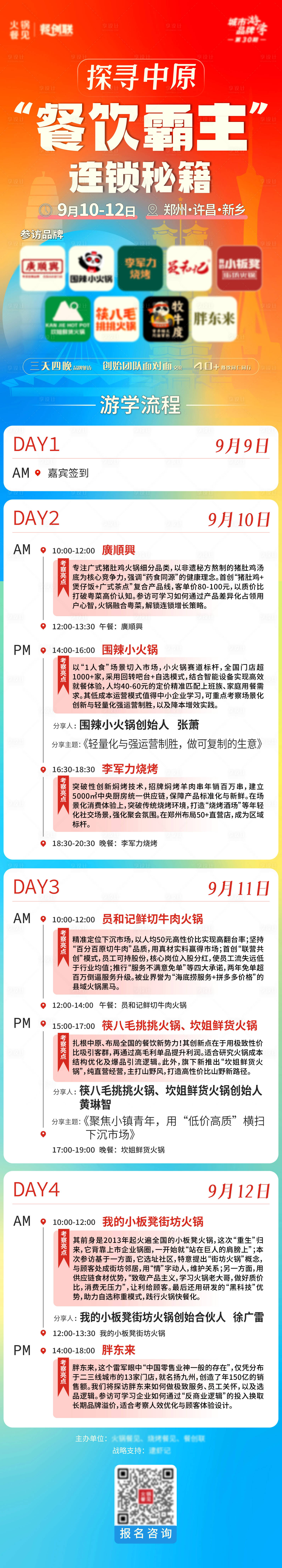 源文件下载【享设计】搜索编号：86320032620999391【餐饮游学流程长图专题设计】