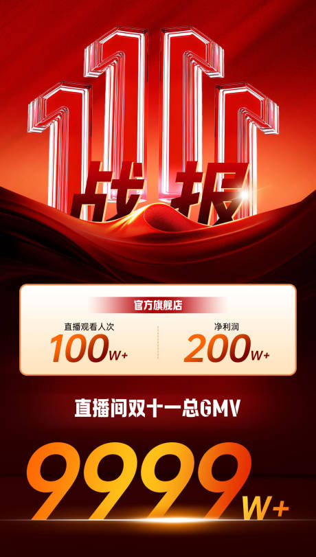 源文件下載【享設計】搜索編號：15620032344071947【雙十一戰報海報】