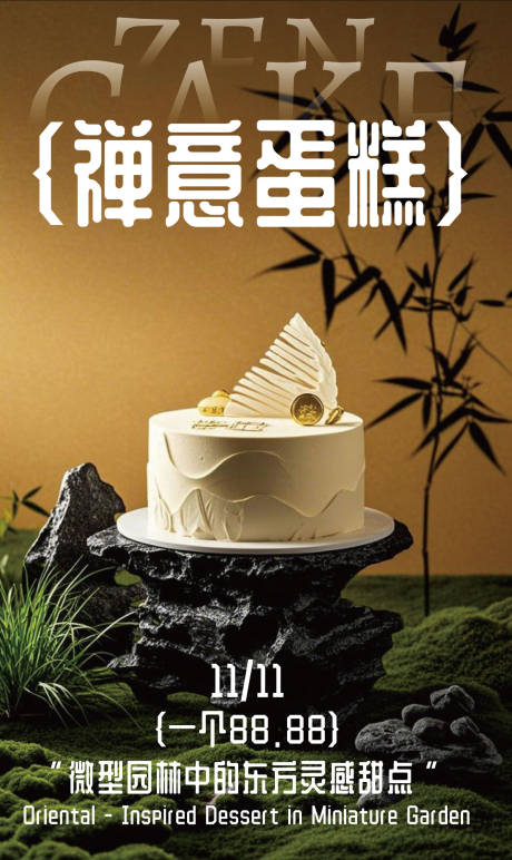 源文件下载【享设计】搜索编号：66270032429514716【禅意蛋糕】