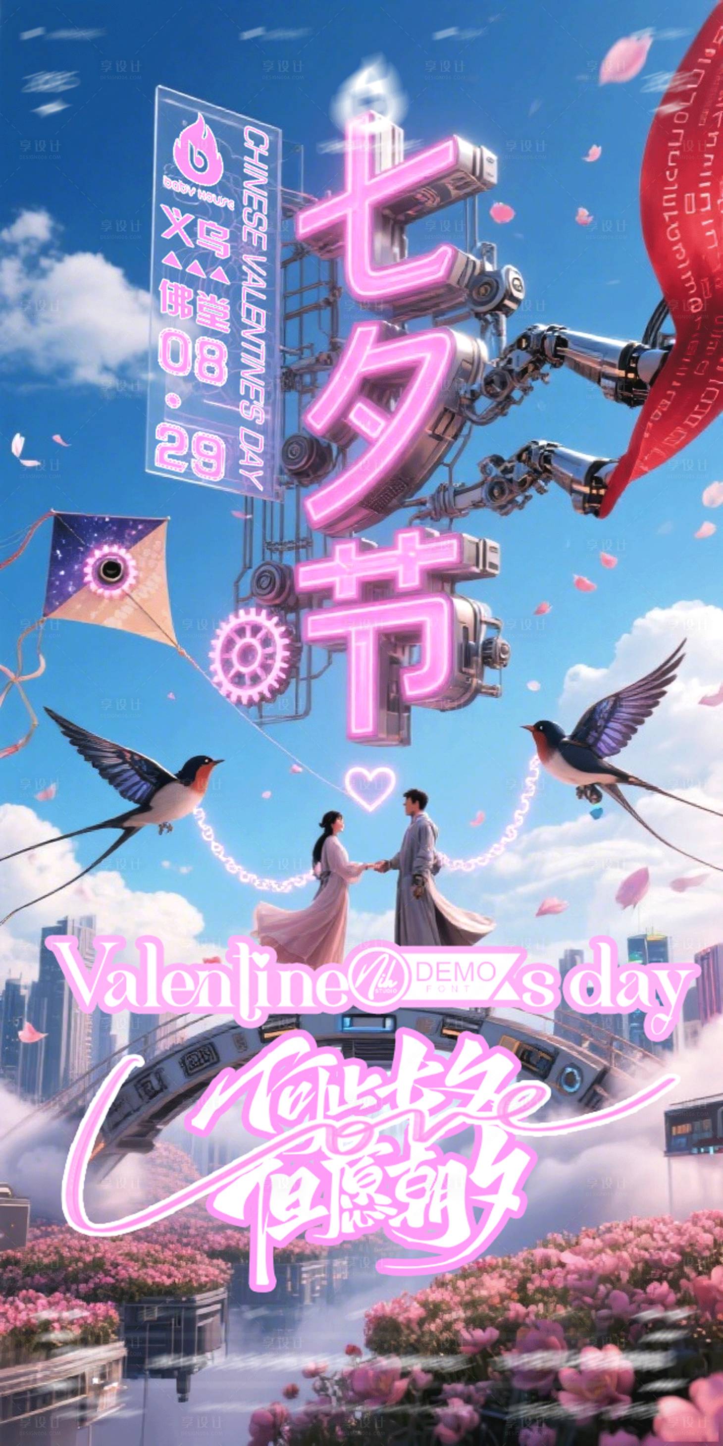 源文件下載【享設(shè)計(jì)】搜索編號(hào)：27470032680689777【酒吧七夕節(jié)海報(bào)】