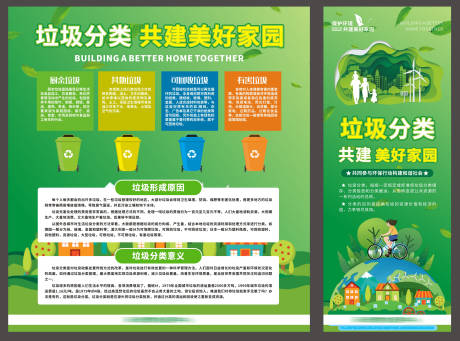 垃圾分类绿色出行环保海报