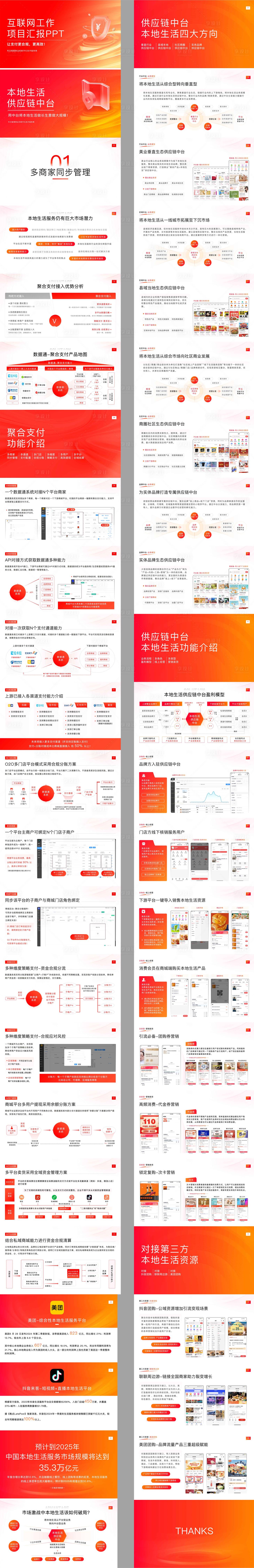 源文件下载【享设计】搜索编号：53750032527641911【48页活力红互联网本地生活项目汇报】
