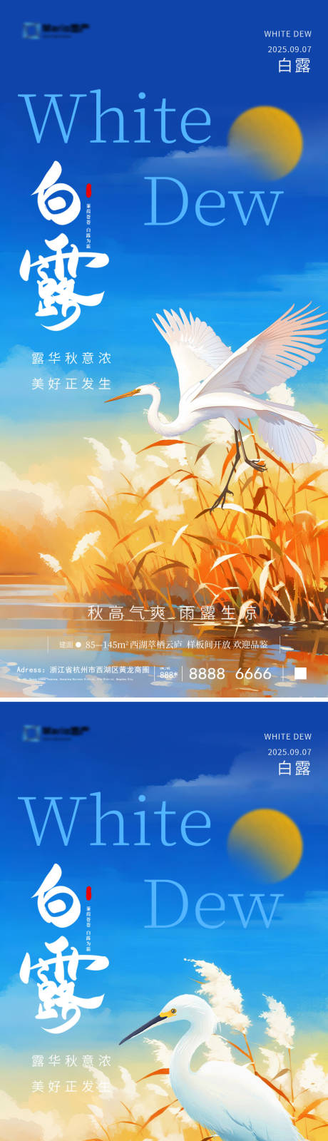源文件下载【享设计】搜索编号：61670032271603318【白露节气海报】