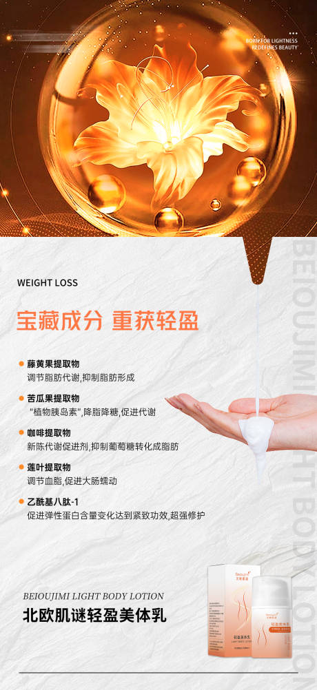 源文件下载【享设计】搜索编号：95690032408432927【橘色高级简约成分产品手机海报 】