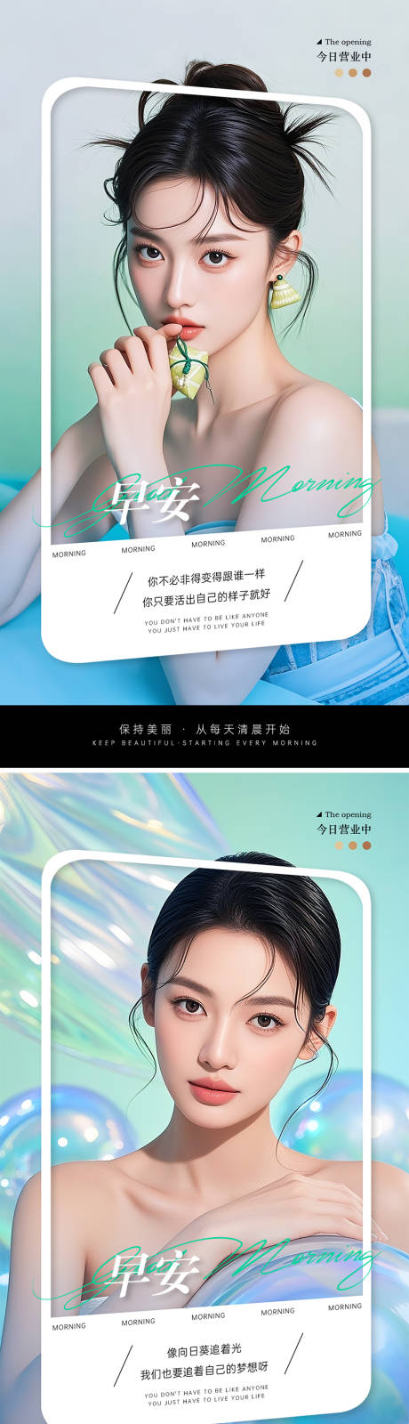 源文件下載【享設計】搜索編號：74040032528871309【美業醫美勵志早安圖海報】