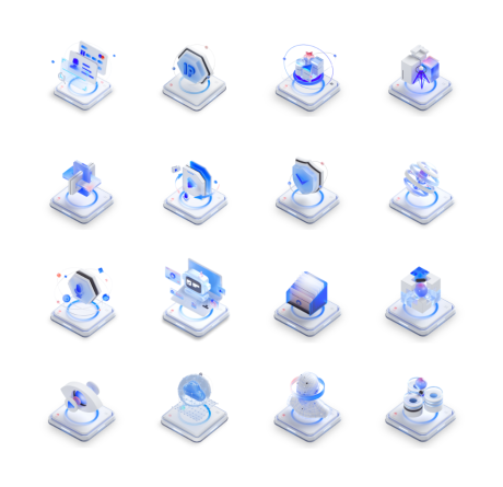 源文件下载【享设计】搜索编号：87240032406003974【新拟态3D互联网科技图标】