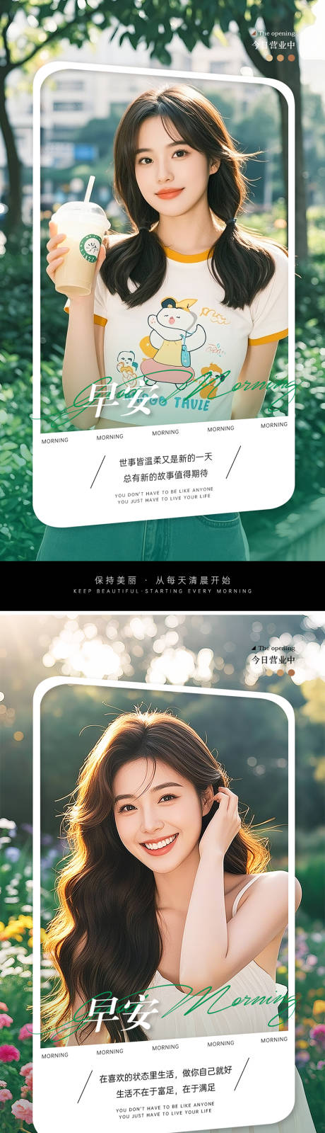 源文件下载【享设计】搜索编号：99220032590434989【美业医美励志早安图海报】