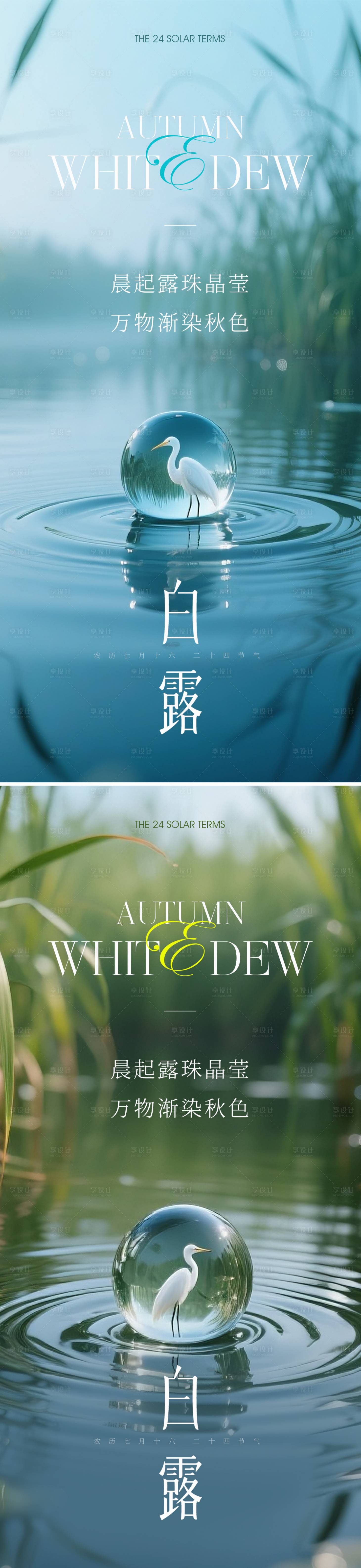 源文件下载【享设计】搜索编号：82990032722728479【二十四节气白露简约】