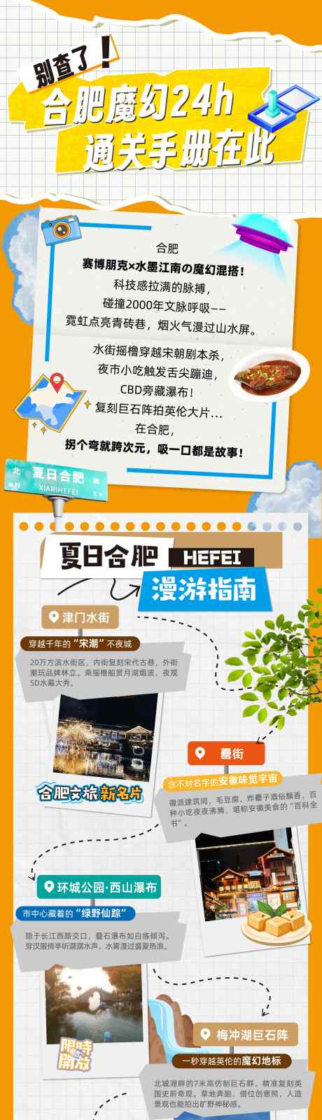 源文件下载【享设计】搜索编号：91760032415011723【合肥旅游打卡长图】