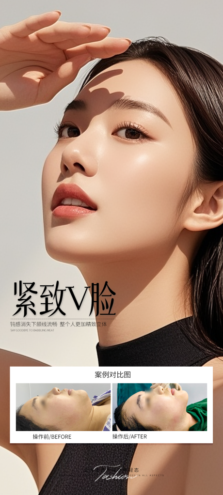 源文件下载【享设计】搜索编号：48690032279033499【紧致V脸案例海报】