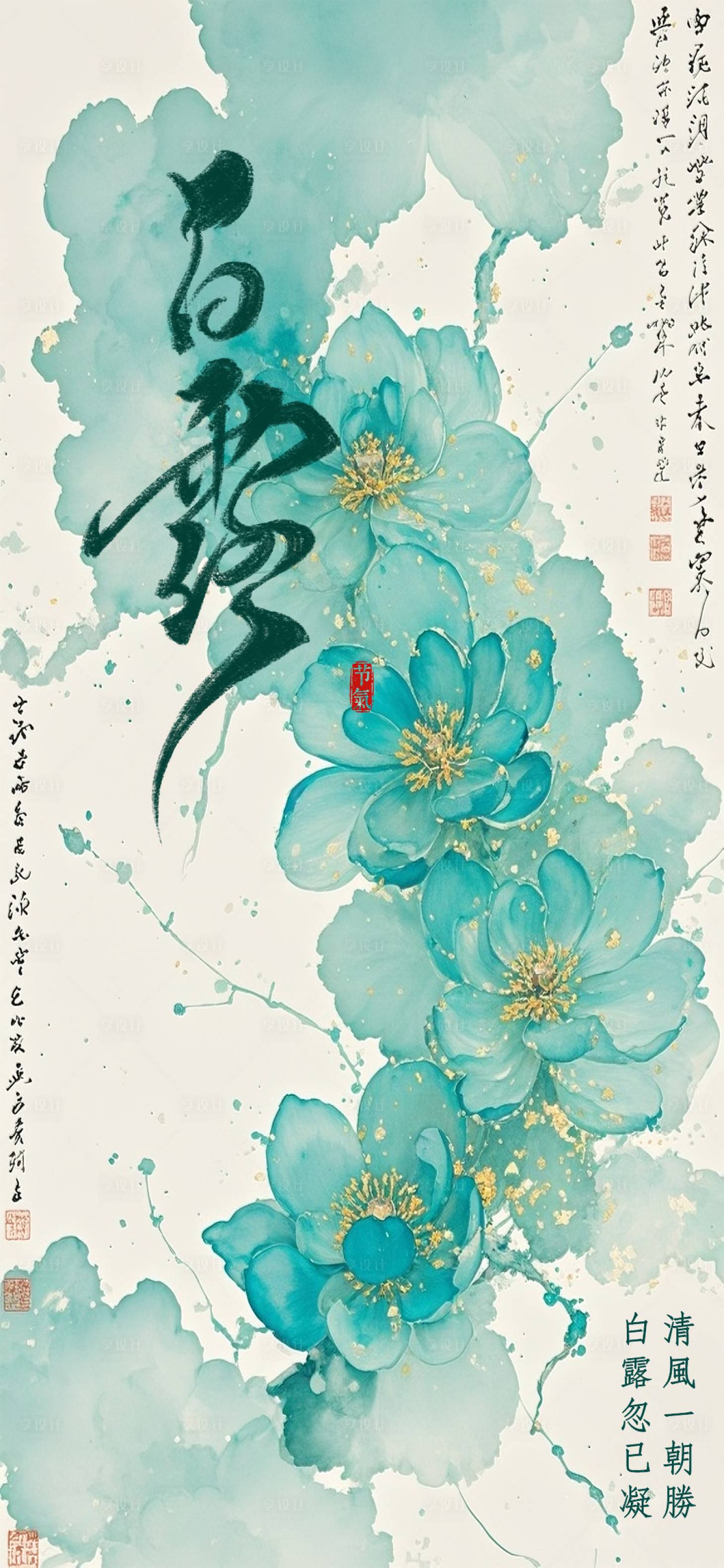 源文件下载【享设计】搜索编号：35090032288393917【白露节气海报】