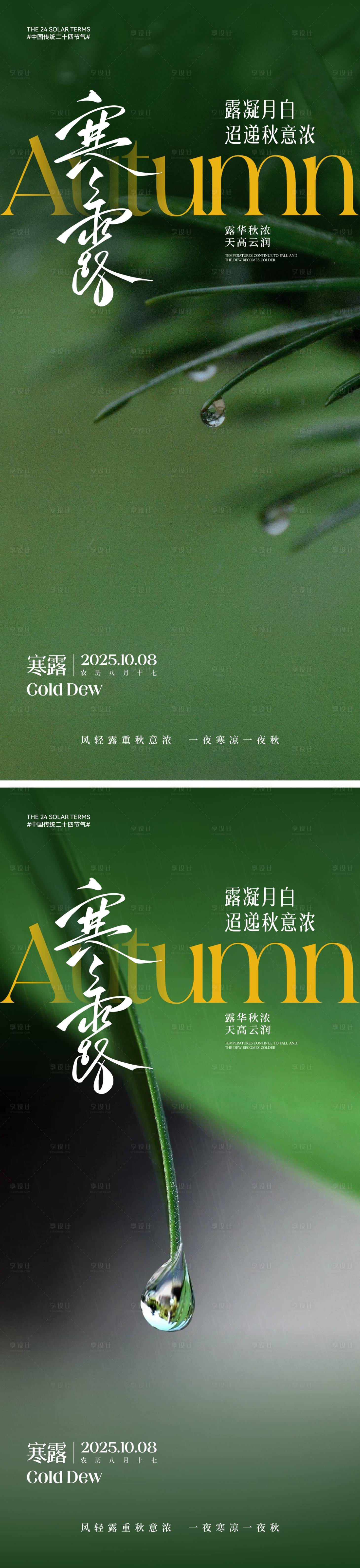 源文件下载【享设计】搜索编号：52720032780332953【寒露节气海报】