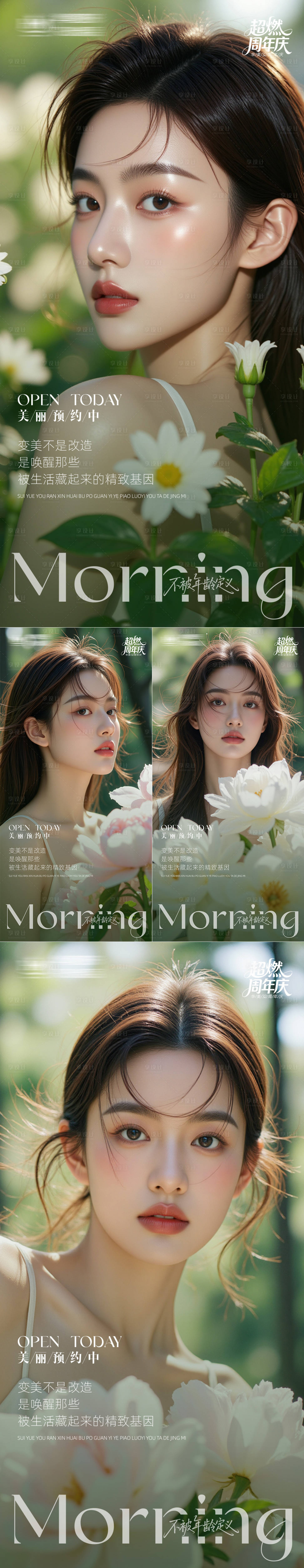 源文件下载【享设计】搜索编号：50020032802533415【医美早安日签系列海报】