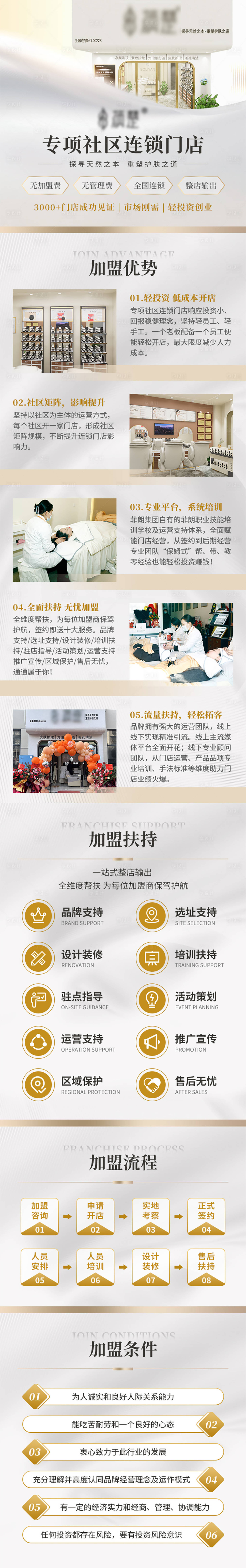 源文件下載【享設(shè)計(jì)】搜索編號(hào)：24810032447449768【社區(qū)連鎖美容店加盟H5落地頁(yè)長(zhǎng)圖】