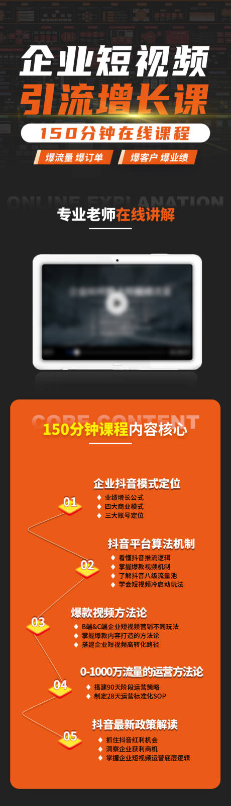 源文件下载【享设计】搜索编号：57620032741415499【企业短视频引流增长课程长图】