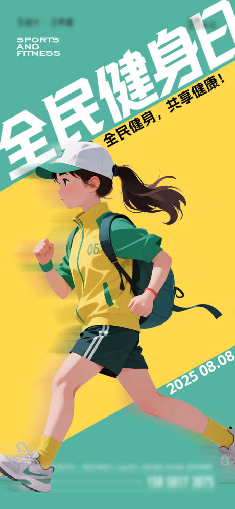 源文件下载【享设计】搜索编号：40630032284706186【全民健身日海报】