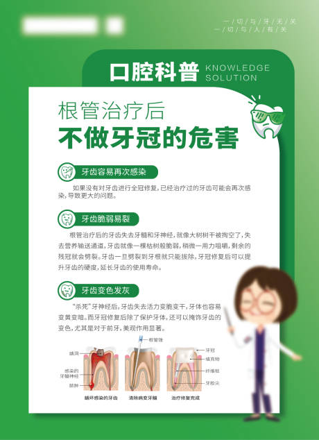 源文件下載【享設計】搜索編號：34990032296079905【根管治療口腔科普海報】