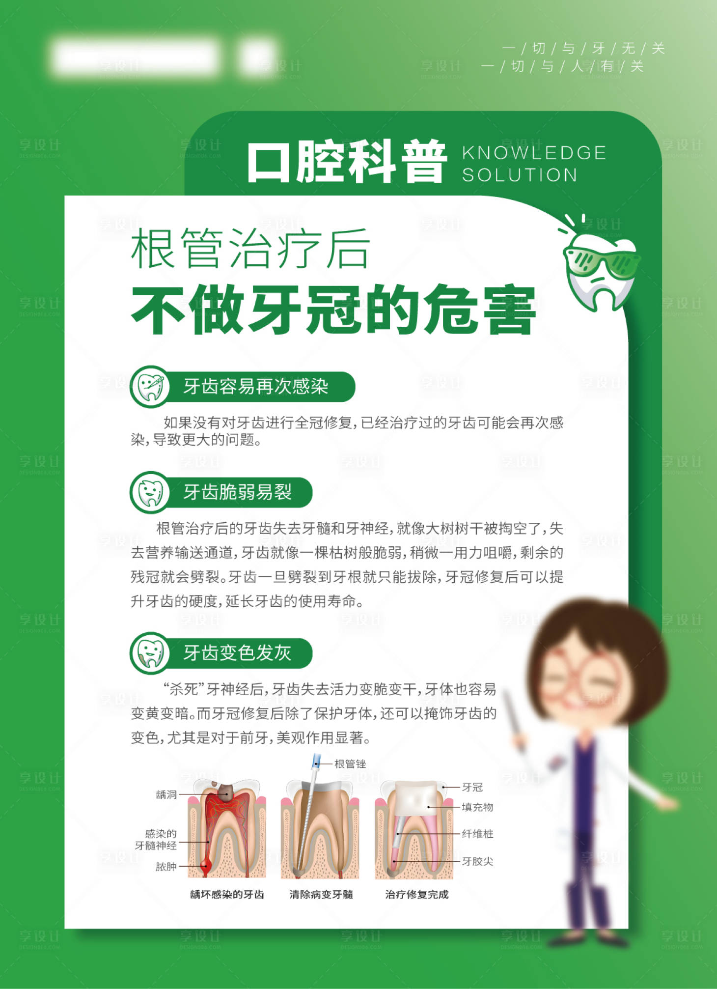 源文件下載【享設計】搜索編號：34990032296079905【根管治療口腔科普海報】