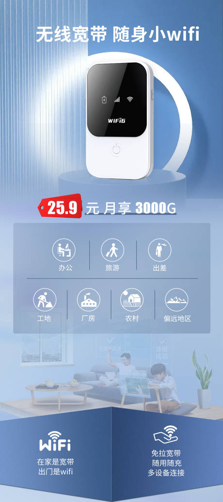 无线wifi易拉宝