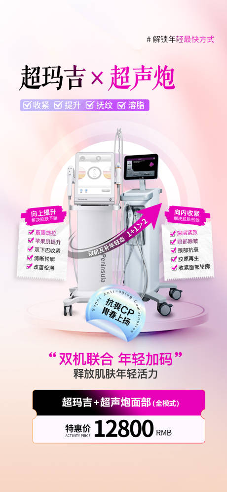 源文件下载【享设计】搜索编号：71680032543179417【热超联合医美仪器海报】