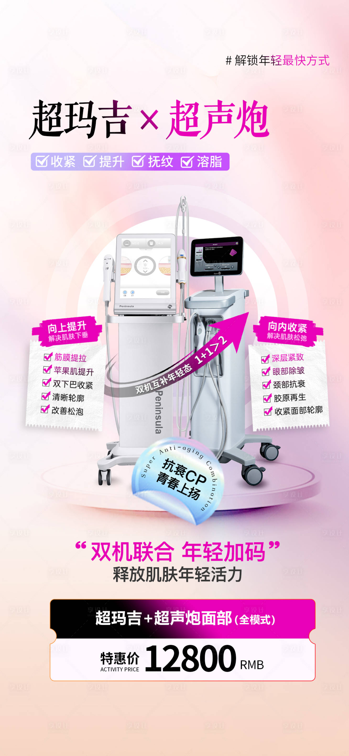 源文件下載【享設計】搜索編號：71680032543179417【熱超聯合醫美儀器海報】