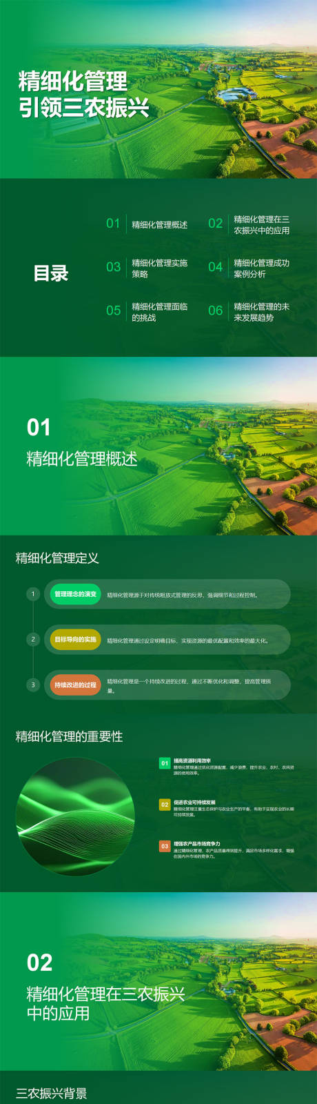 源文件下载【享设计】搜索编号：85510032676225404【精细化管理引领三农振兴PPT】