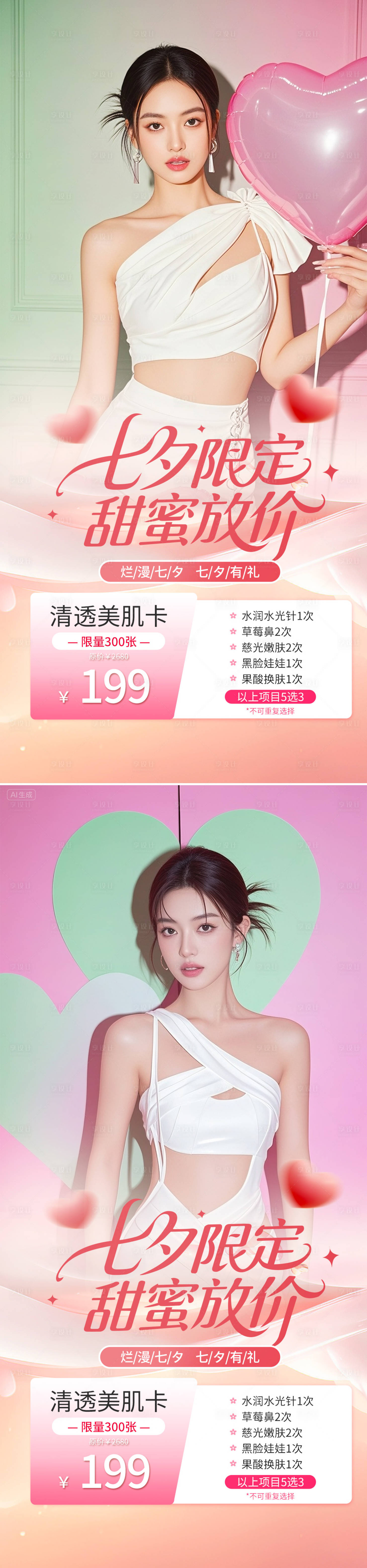 源文件下载【享设计】搜索编号：95490032390308367【美业七夕节活动海报】