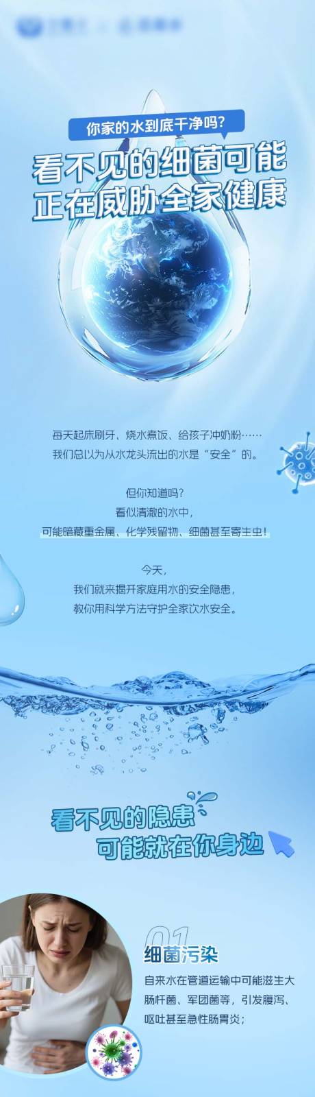源文件下載【享設計】搜索編號：14450032783566629【飲用水衛生科普長圖】