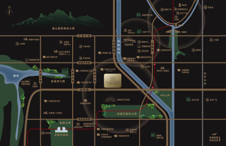 源文件下载【享设计】搜索编号：23980032446621941【黑金地产高级区位图】