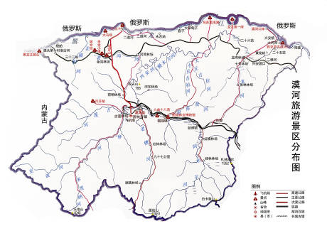源文件下载【享设计】搜索编号：21520032679718588【漠河景区分布图】