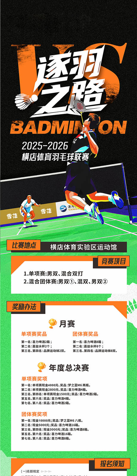 源文件下载【享设计】搜索编号：34150032597722558【羽毛球比赛长图设计】