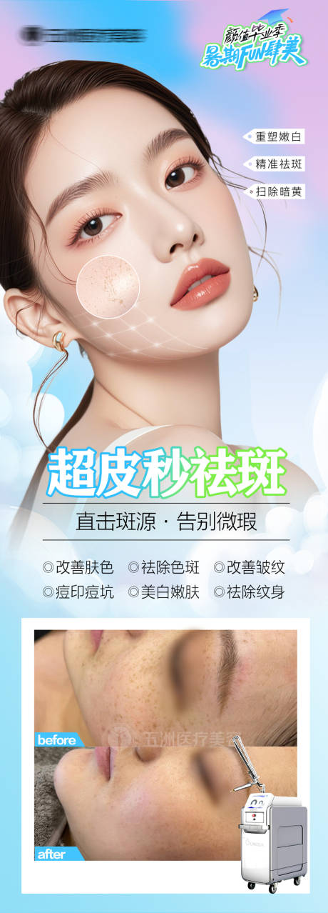 源文件下载【享设计】搜索编号：70110032752379164【医美祛斑案例超皮秒海报】