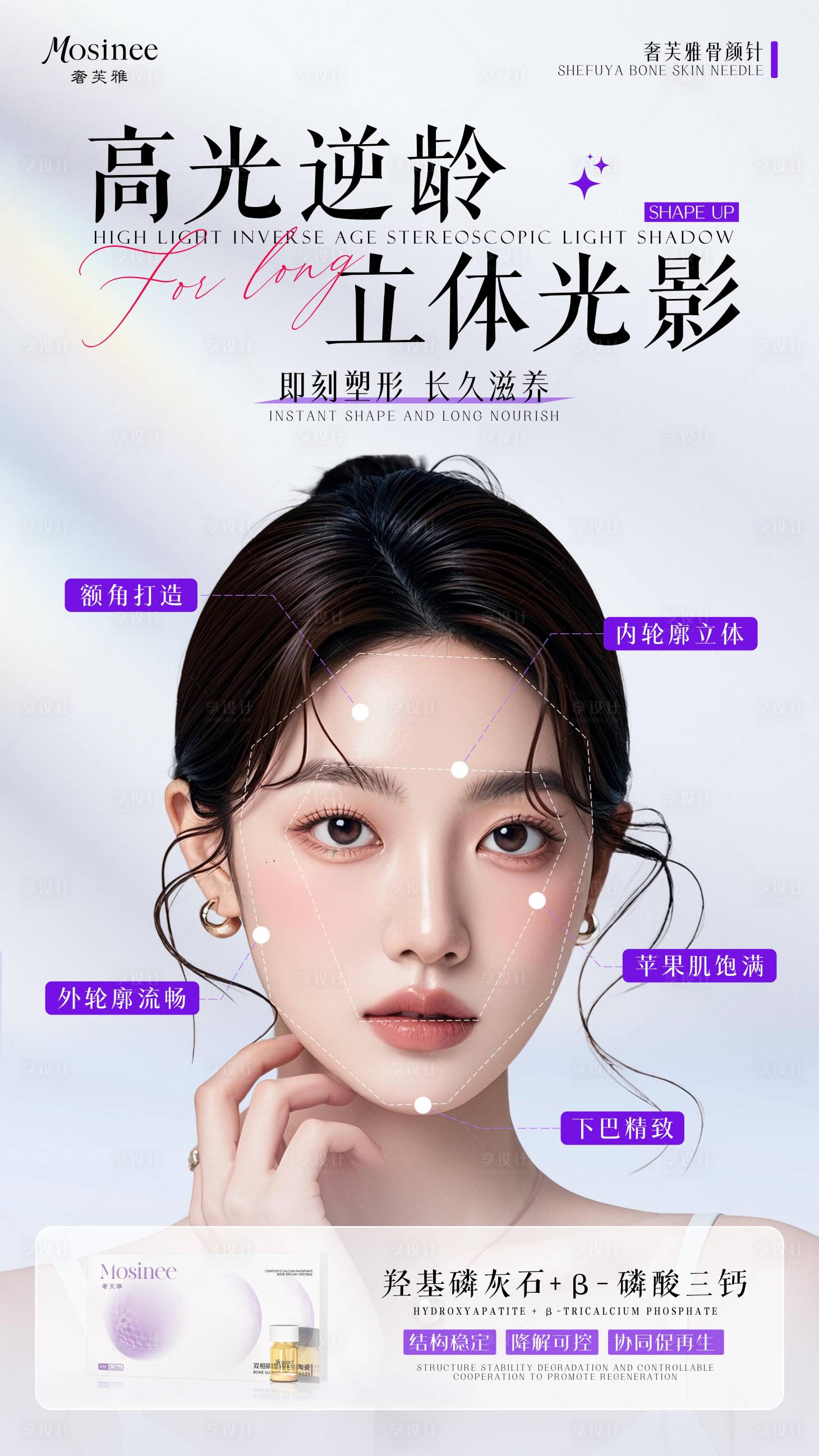 源文件下载【享设计】搜索编号：52500032723268794【骨颜针产品海报】