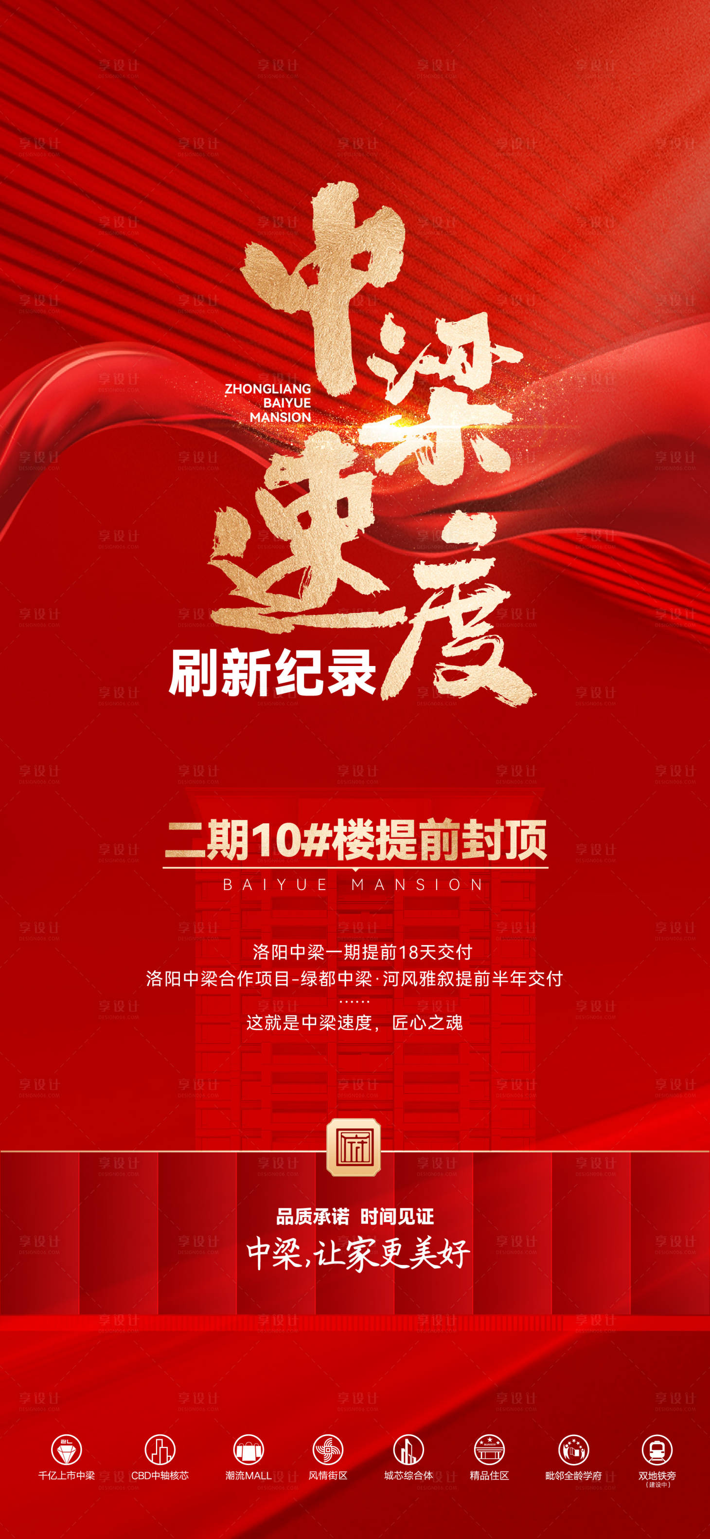 源文件下载【享设计】搜索编号：30140032480045147【地产封顶海报】