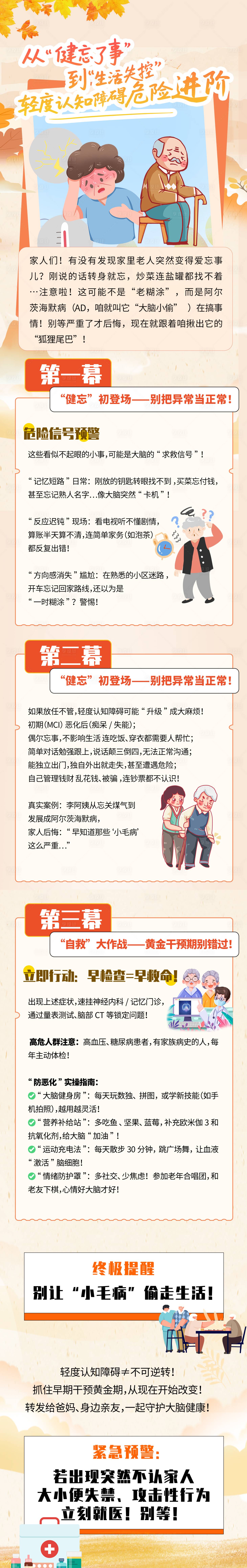 源文件下載【享設計】搜索編號：96780032630427751【輕度認知障礙的危險進階長圖】