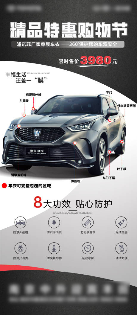 源文件下載【享設(shè)計】搜索編號：12020032361843419【汽車車衣政策宣傳海報】