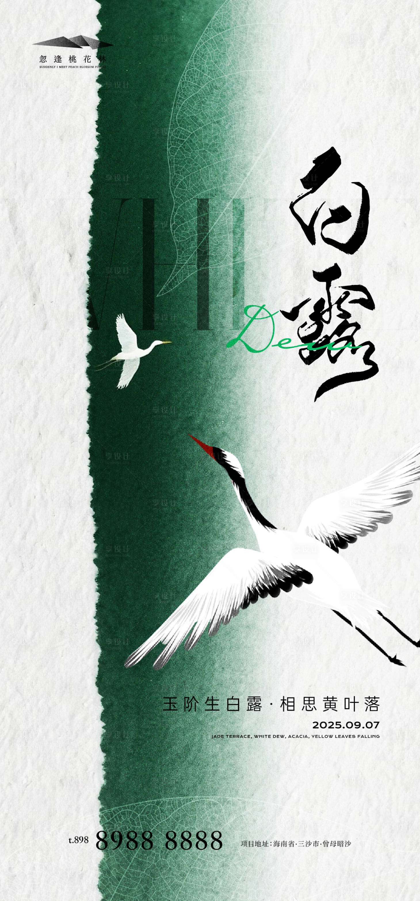 源文件下载【享设计】搜索编号：65520032657953199【地产白露节气海报】