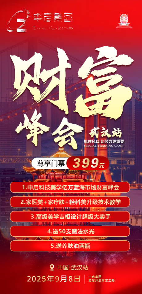 源文件下载【享设计】搜索编号：26530033338586536【财富峰会门票海报】