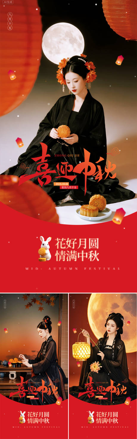 源文件下載【享設計】搜索編號：50140032979809131【醫美中秋節古風系列海報】