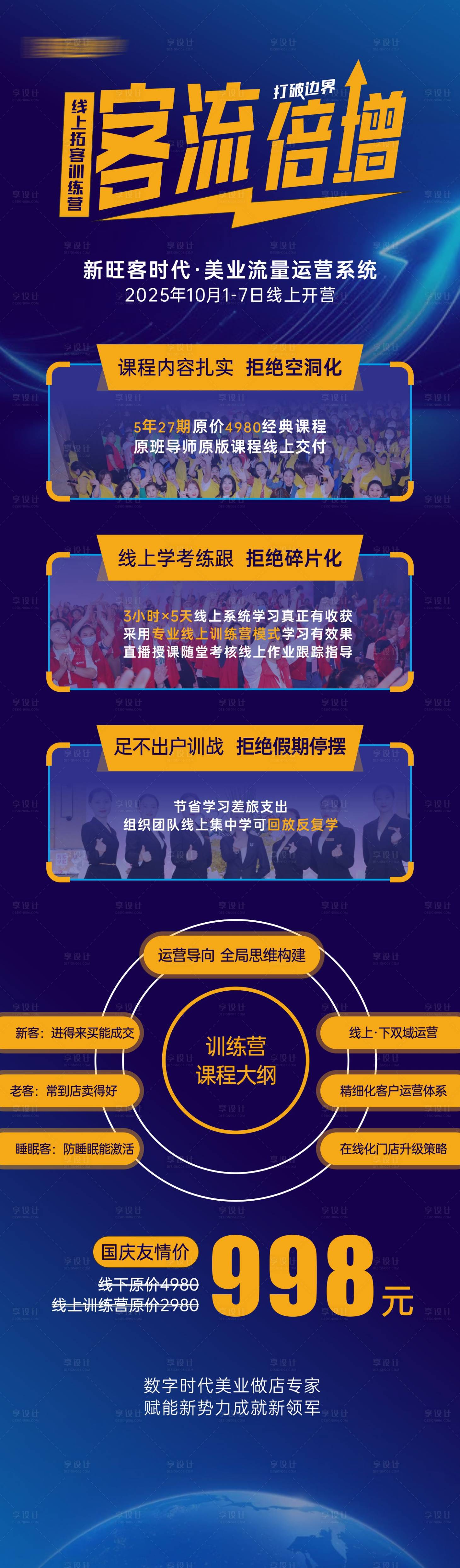 源文件下载【享设计】搜索编号：73630032951504163【客流量美业线上课程长图海报】
