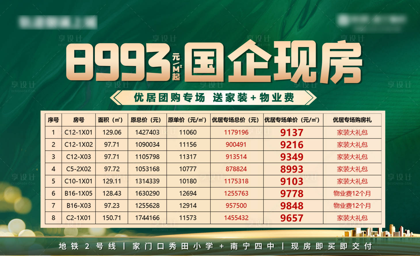 源文件下載【享設計】搜索編號：70320033345088158【地產國企現房橫版特價房海報】