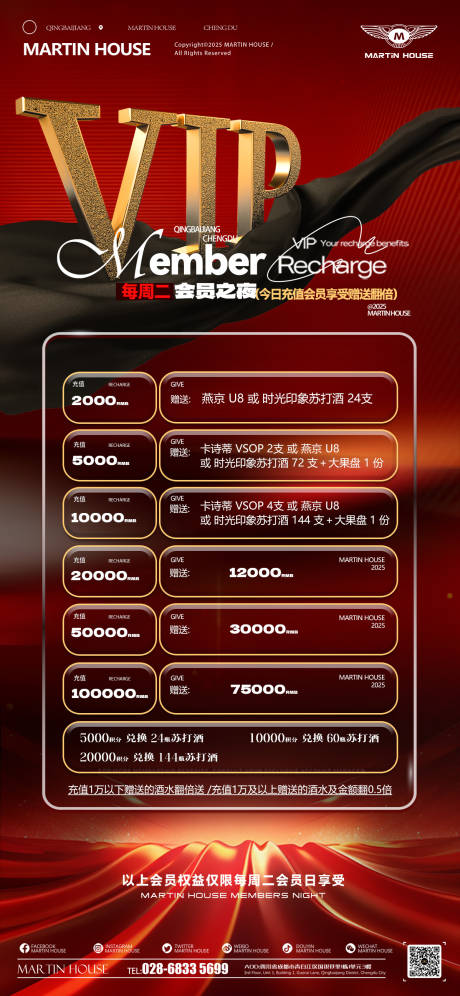 源文件下載【享設(shè)計】搜索編號：51950033142608176【酒吧VIP會員充值海報】