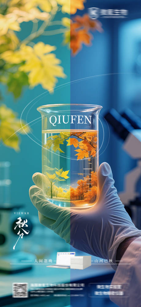 源文件下载【享设计】搜索编号：15060032902665651【科研实验室-秋分节气海报】