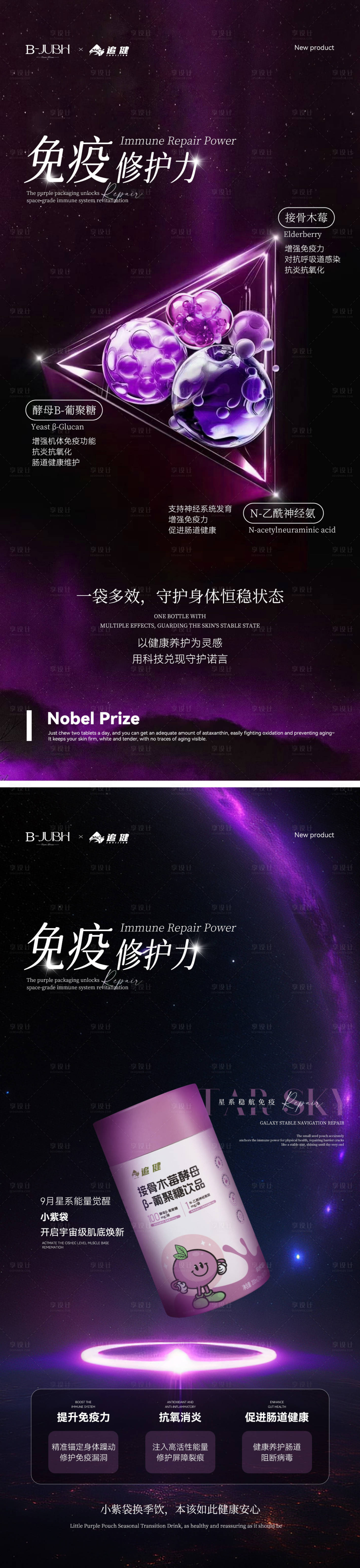 源文件下载【享设计】搜索编号：50720032873597634【免疫修护力海报】